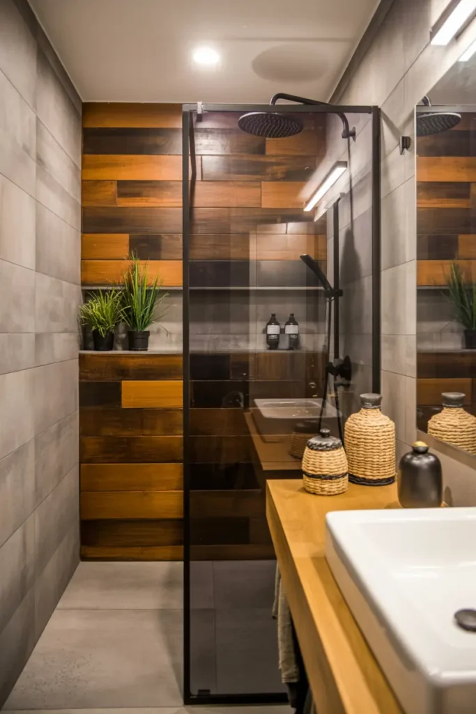 20 Stunning Bathroom Designs for Modern Home Style 15 8. rustic wooden shower