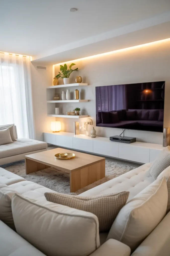 9. Minimalist Media Room Lounge