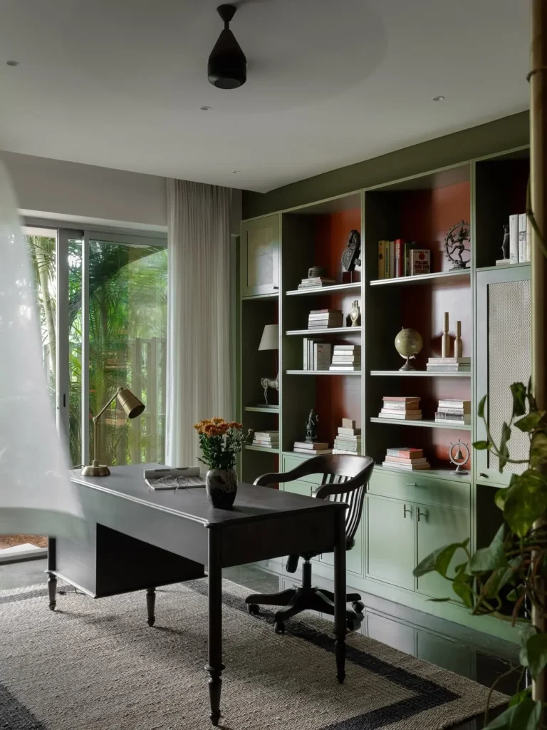 Warm Terracotta Wall Home Office Nook