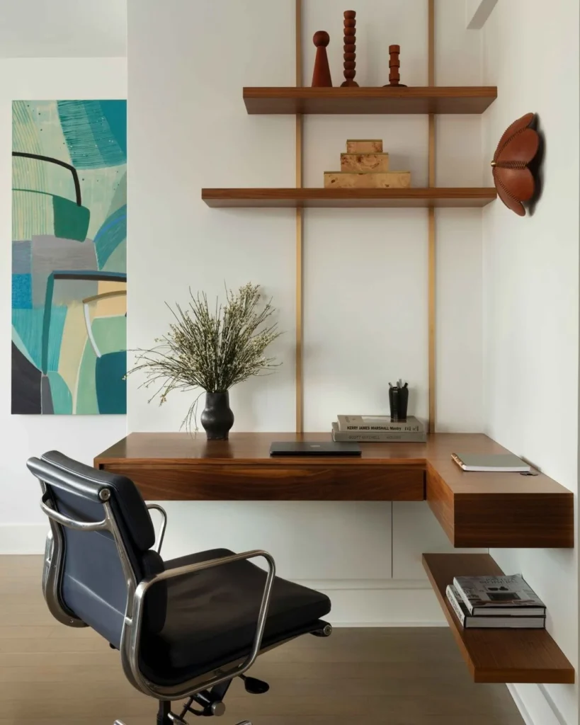 Elegant White Minimalist Home Office Space