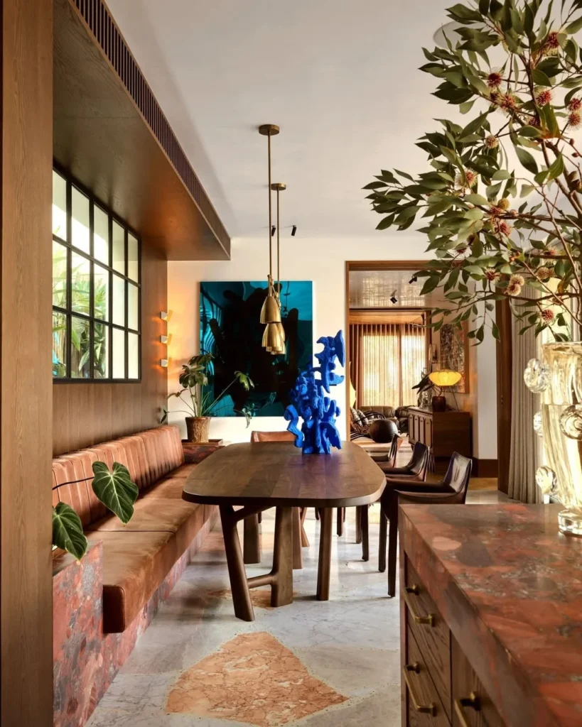 A Cozy Dining Nook with Artistic Flair