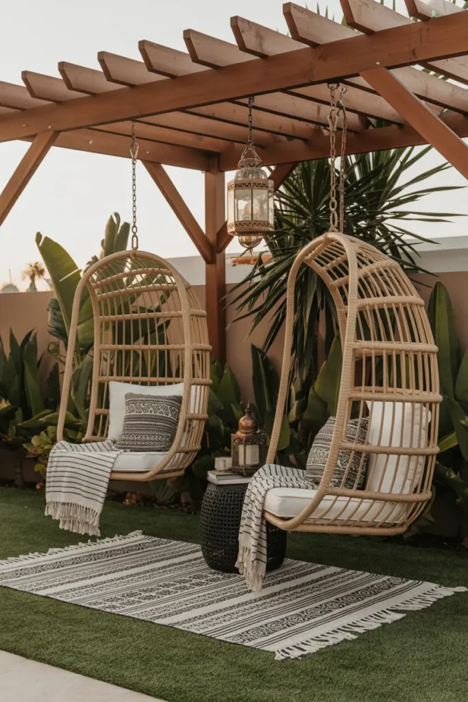 1. Bohemian Hanging Chair Patio