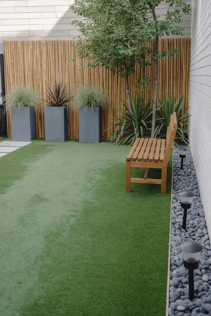 12. Bamboo Privacy Fence Garden Bench