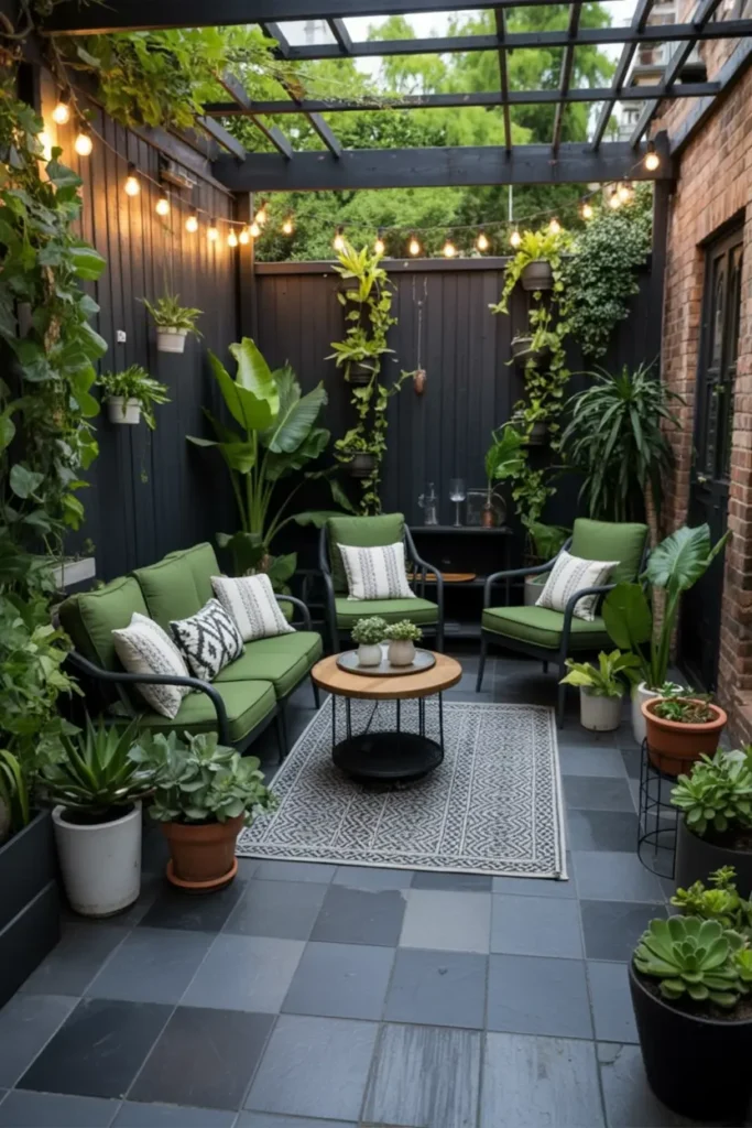 2. Cozy Lush Patio Seating Area