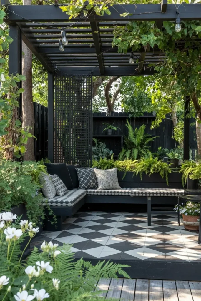 6. Modern Gray Deck Privacy Lounge