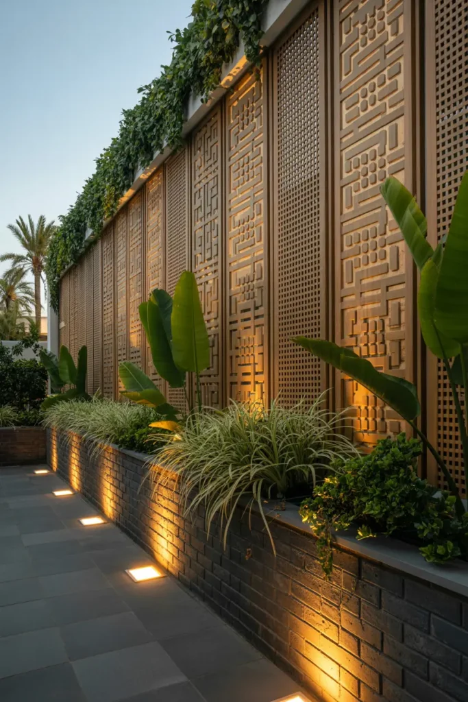 11. Illuminated Geometric Privacy Wall