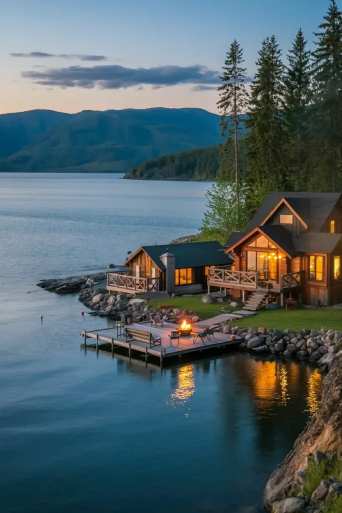 16. Cozy Lakeside Firepit Haven