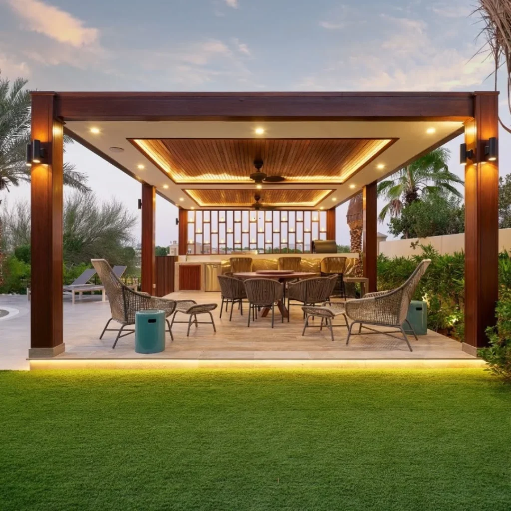 Modern Illuminated Pergola Lounge
