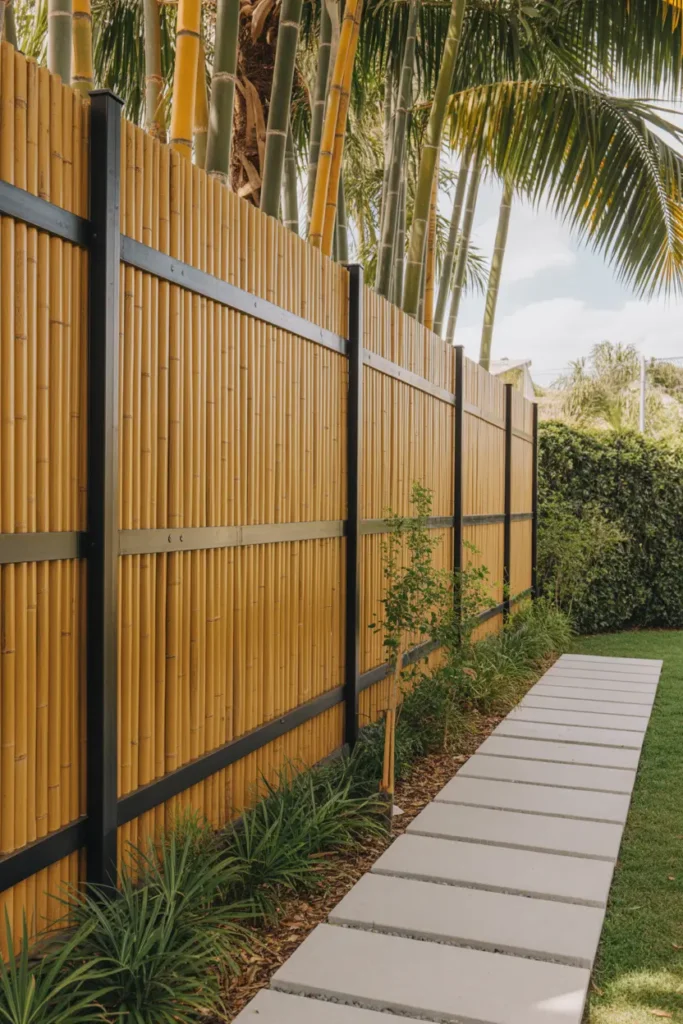 2. Bamboo Privacy Fence Pathway