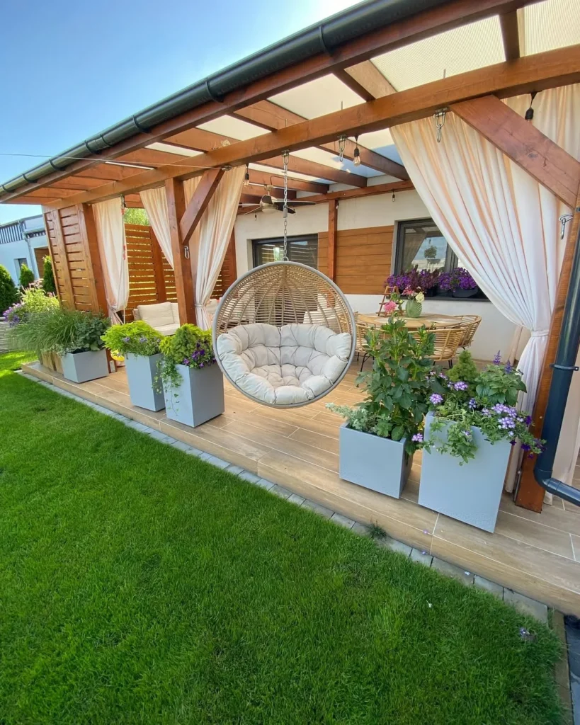 Modern Pergola with Planter Panels
