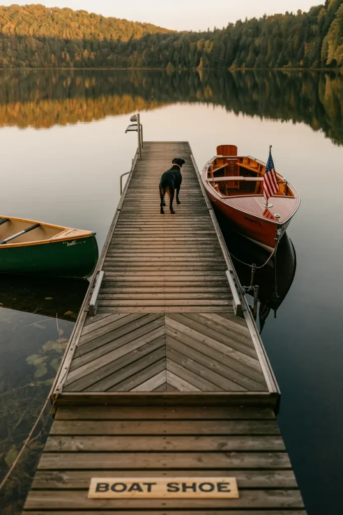 20. Loyal Dog on Lakeside Dock