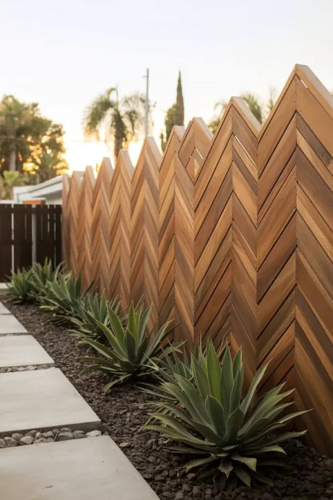 3. Chevron Wooden Fence Design