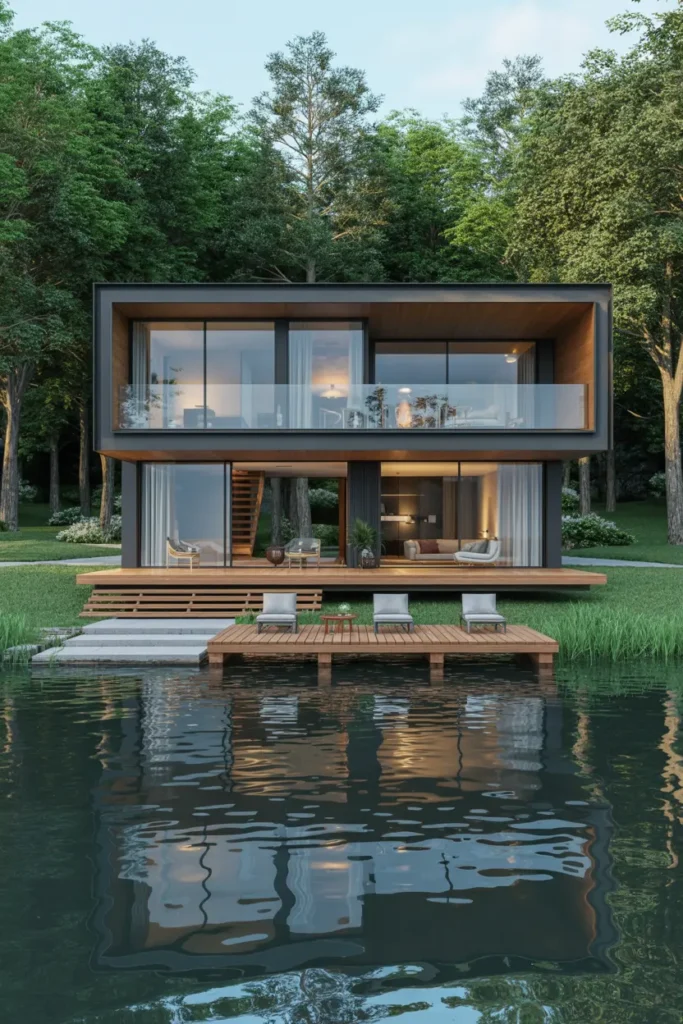 4. Modern Lakeside Floating Retreat