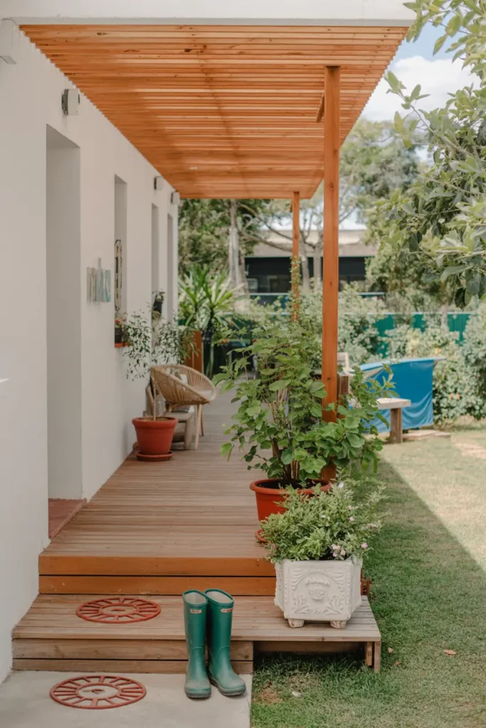 5. Cozy Wooden Porch Design