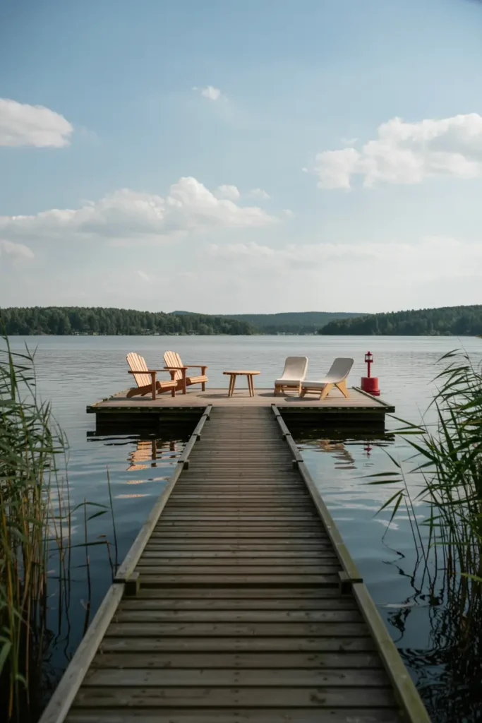 7. Peaceful Lakeside Dock Lounge