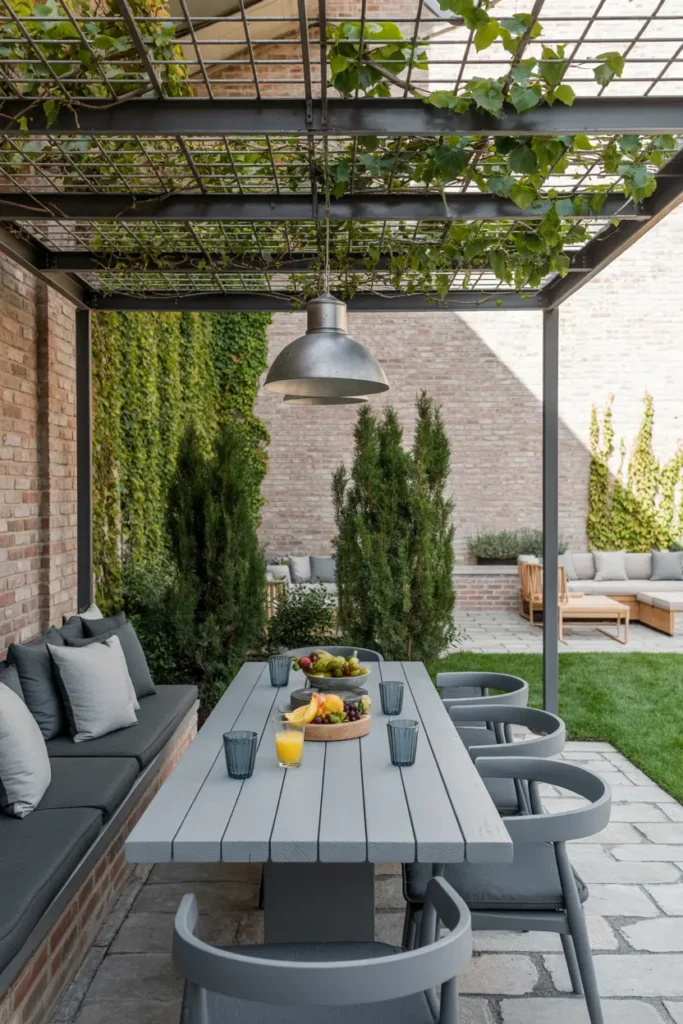 8. Vine Covered Pergola Dining Area