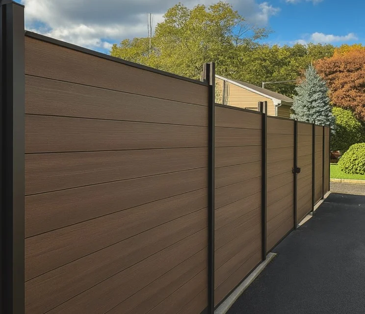 Modern Wood Panel Privacy Fence