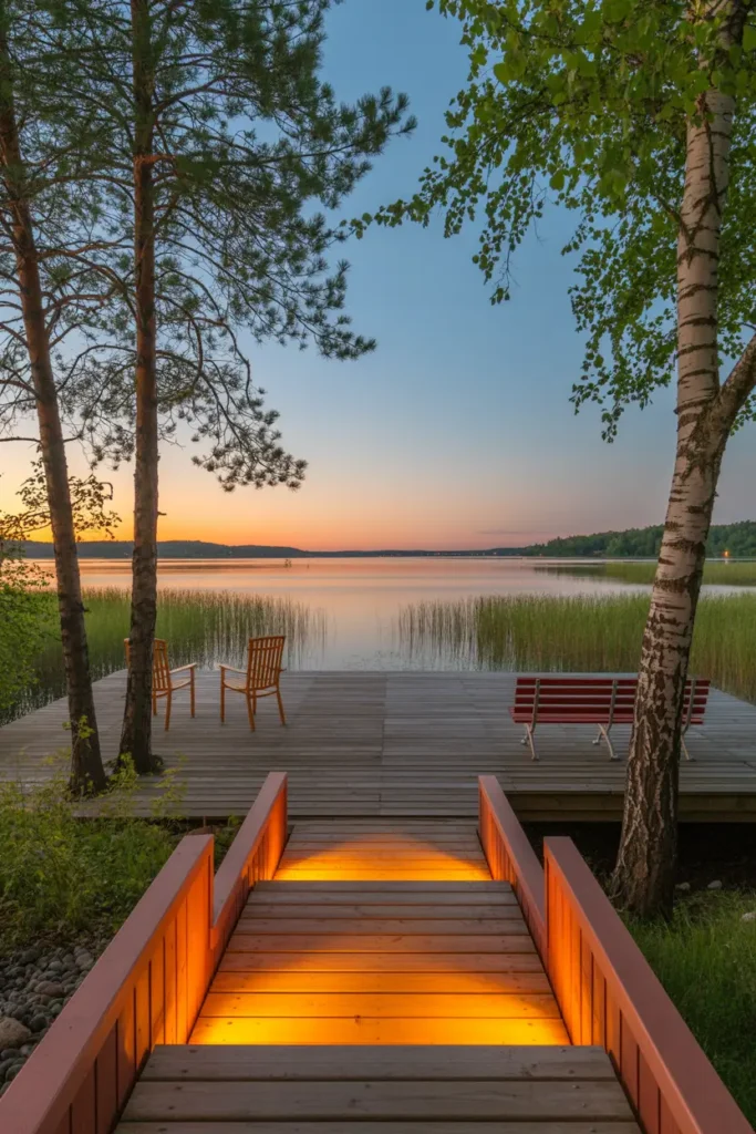 9. Golden Hour Lakeside Deck