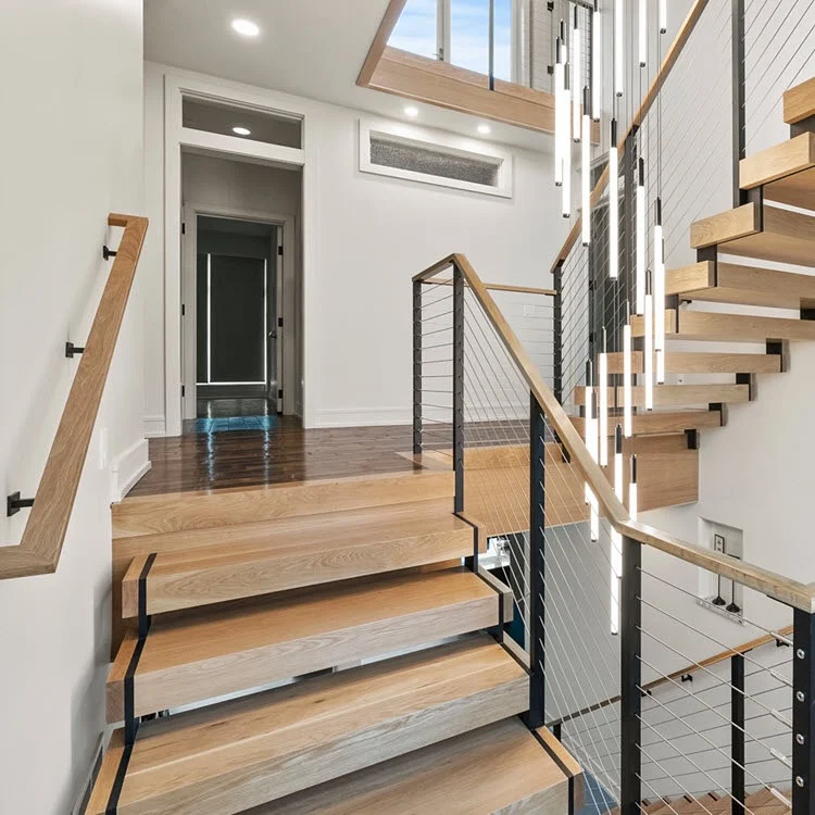 Wooden Treads Metal Stringers