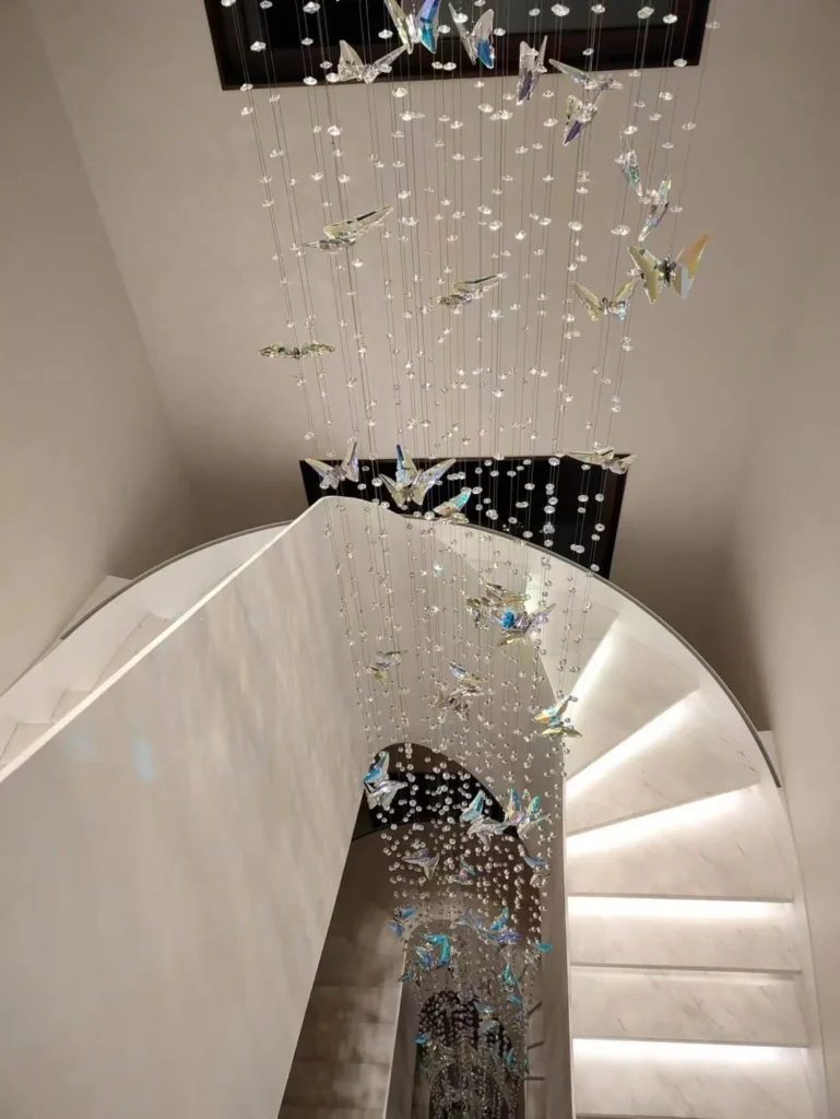 Crystal Chandelier Staircase