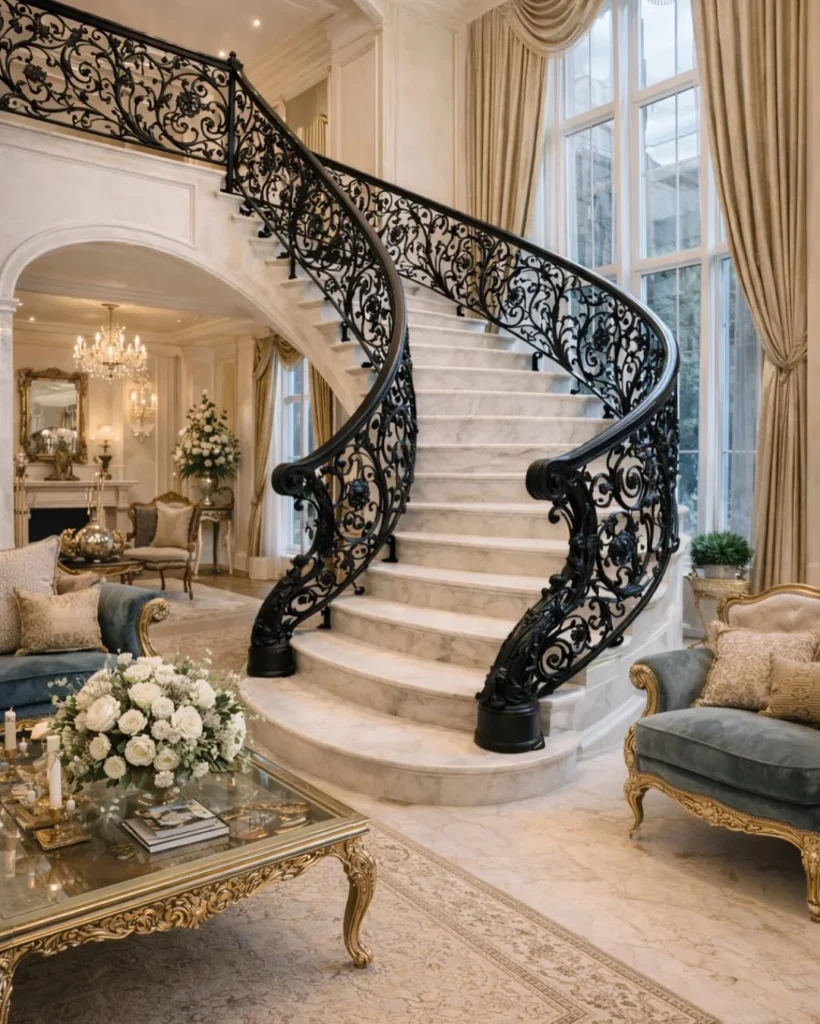 15 Iron Staircase Railing Ideas for Stylish Homes 3 Wrought Iron Stair Railing