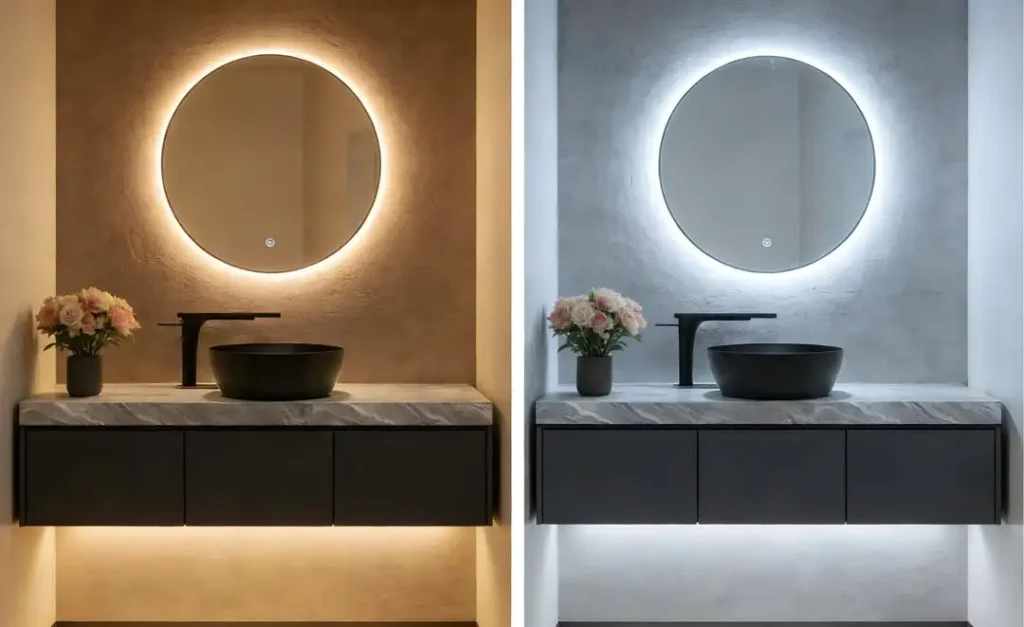 16 Bright Bathroom Lighting Ideas for Every Mood 7 Warm vs Cool Bathroom Lighting