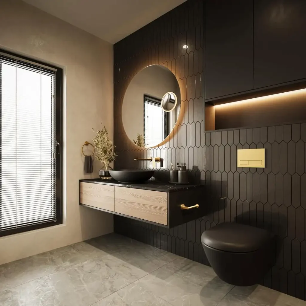 16 Bright Bathroom Lighting Ideas for Every Mood 27 Black Matte Bathroom Fixtures