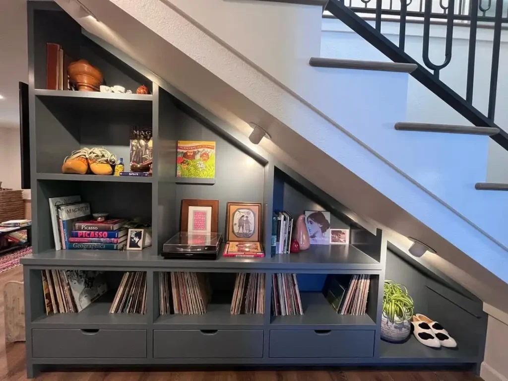 Under Stairs Display Shelves