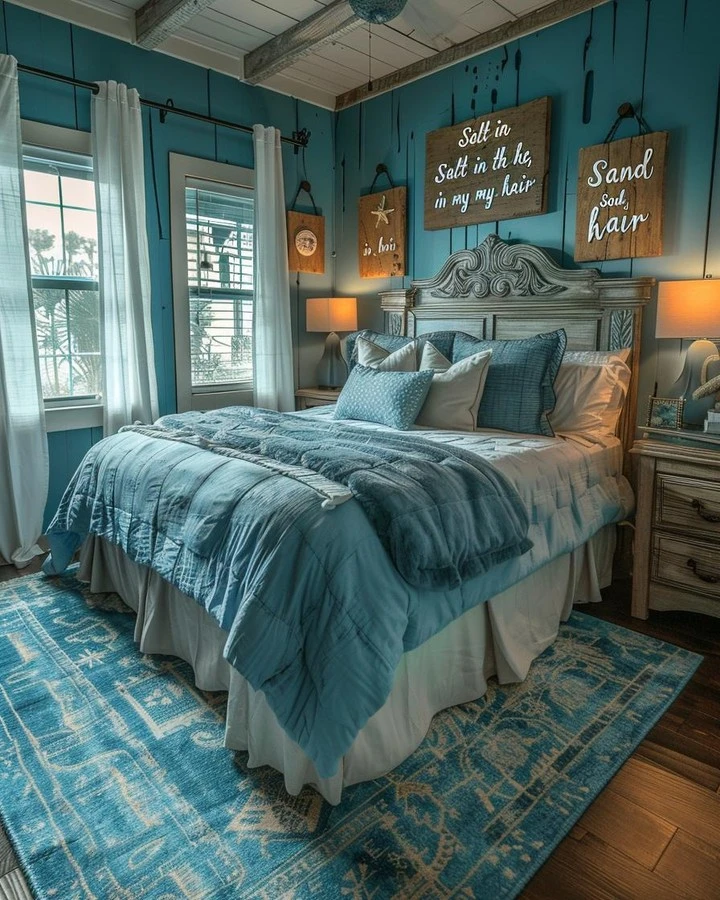 Blue Farmhouse Bedroom