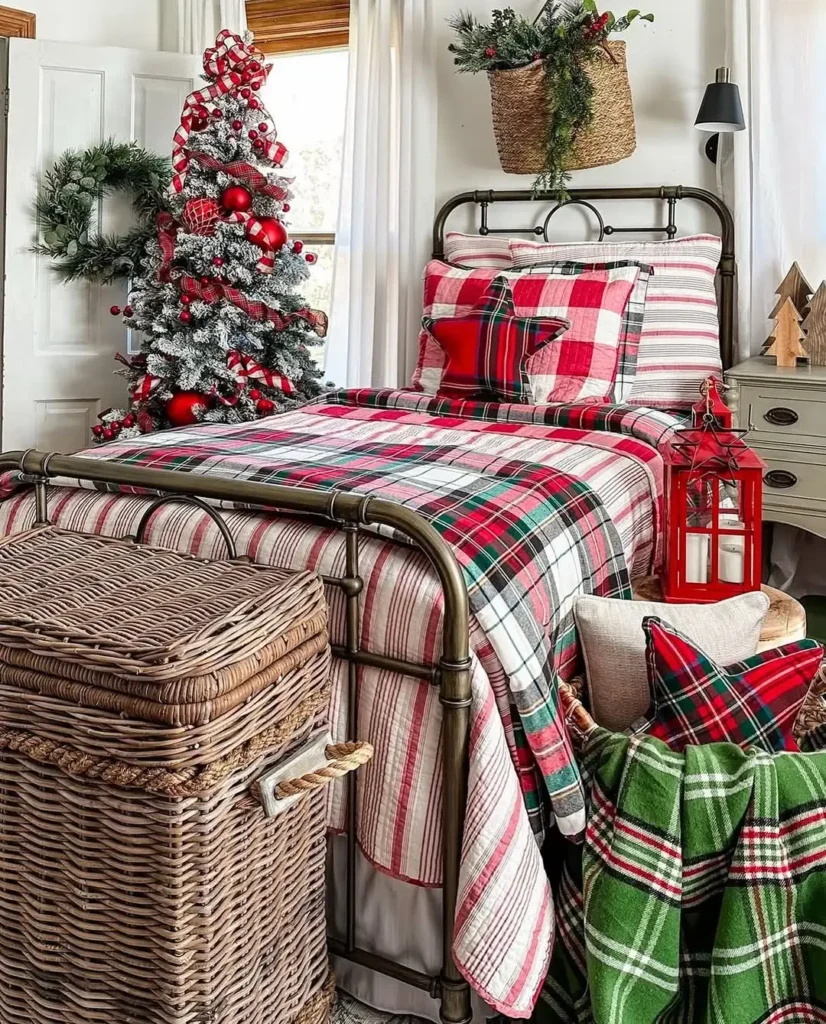 15 Christmas bedding ideas for a Cozy Holiday Home 3 Festive Plaid Bedding