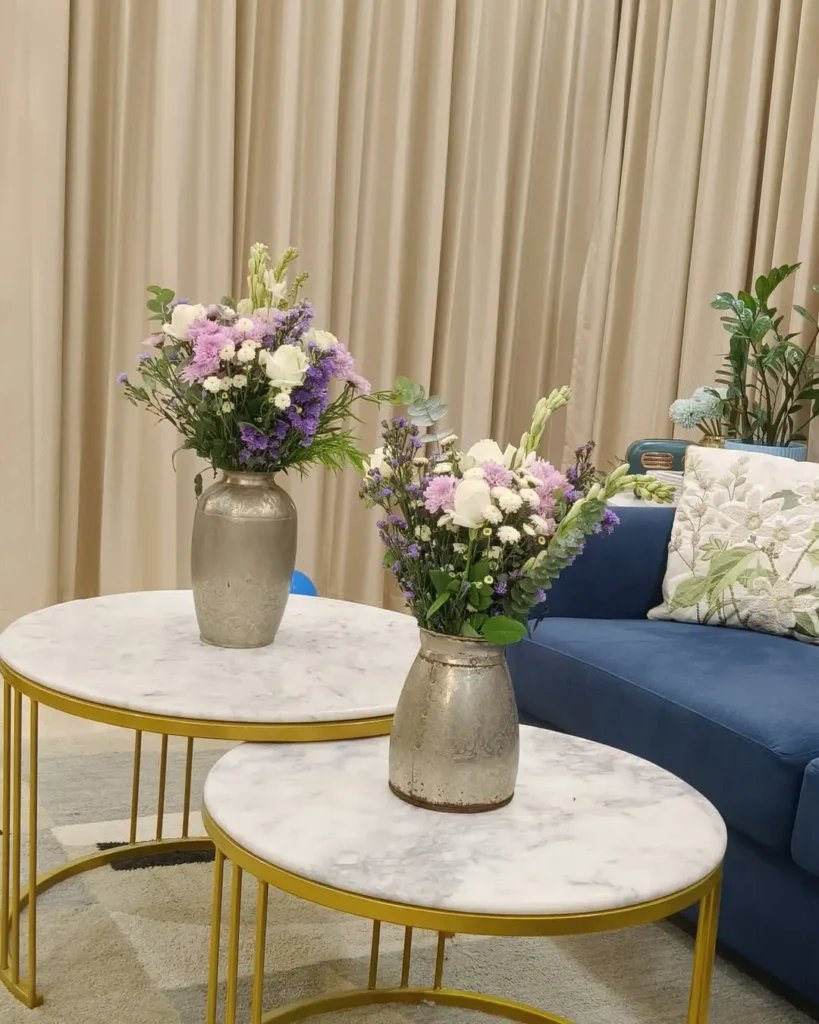 Fresh flower decor accents