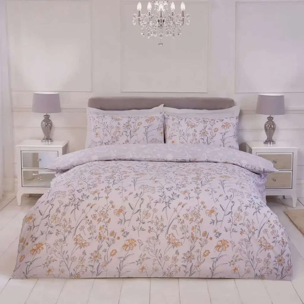 White Floral Bedding Details