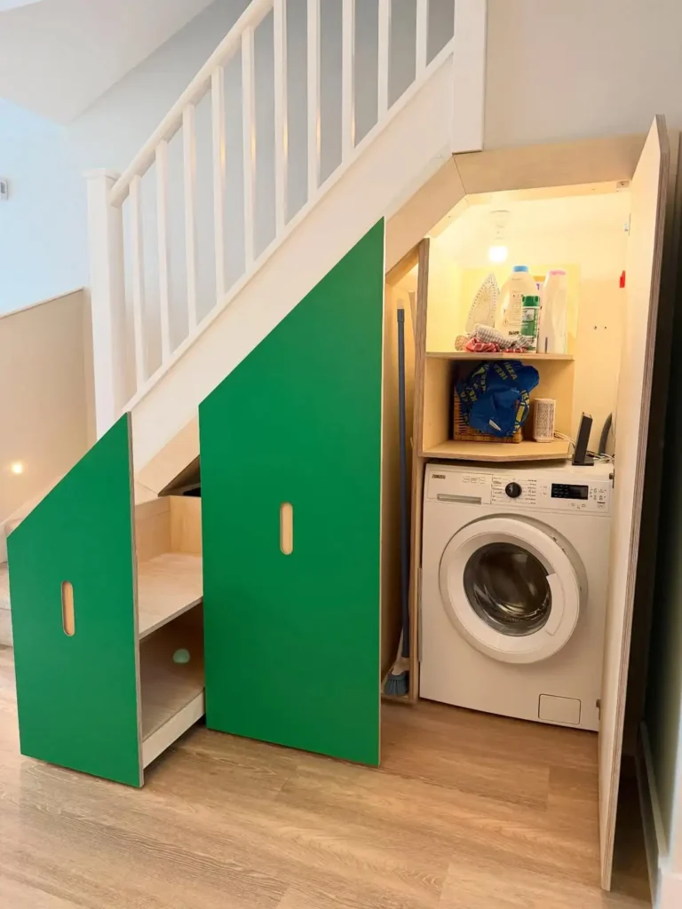 Under-Stairs Laundry Storage