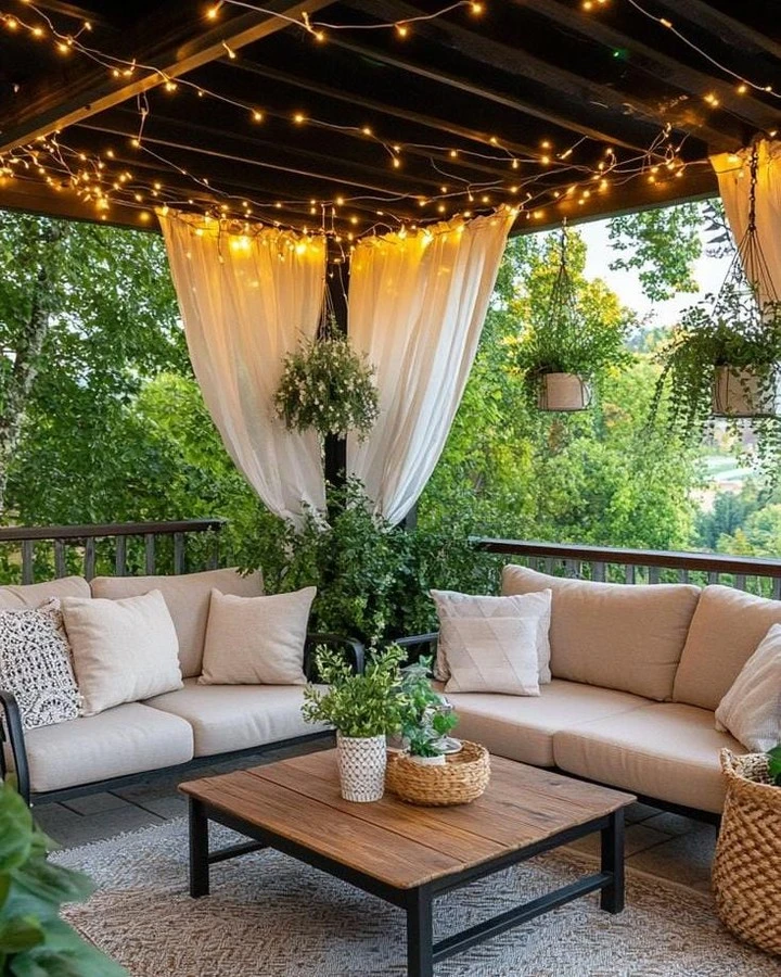 String Light Patio Styling