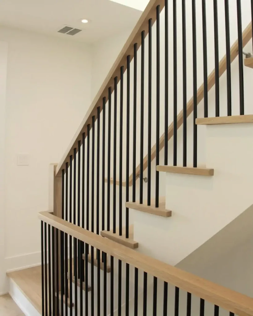15 Iron Staircase Railing Ideas for Stylish Homes 11 Iron Baluster Stair Railing
