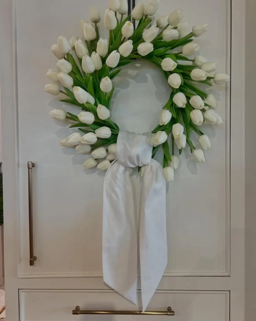 15 Spring wreath for front door ideas you'll love 1 Tulip Wreath Designs