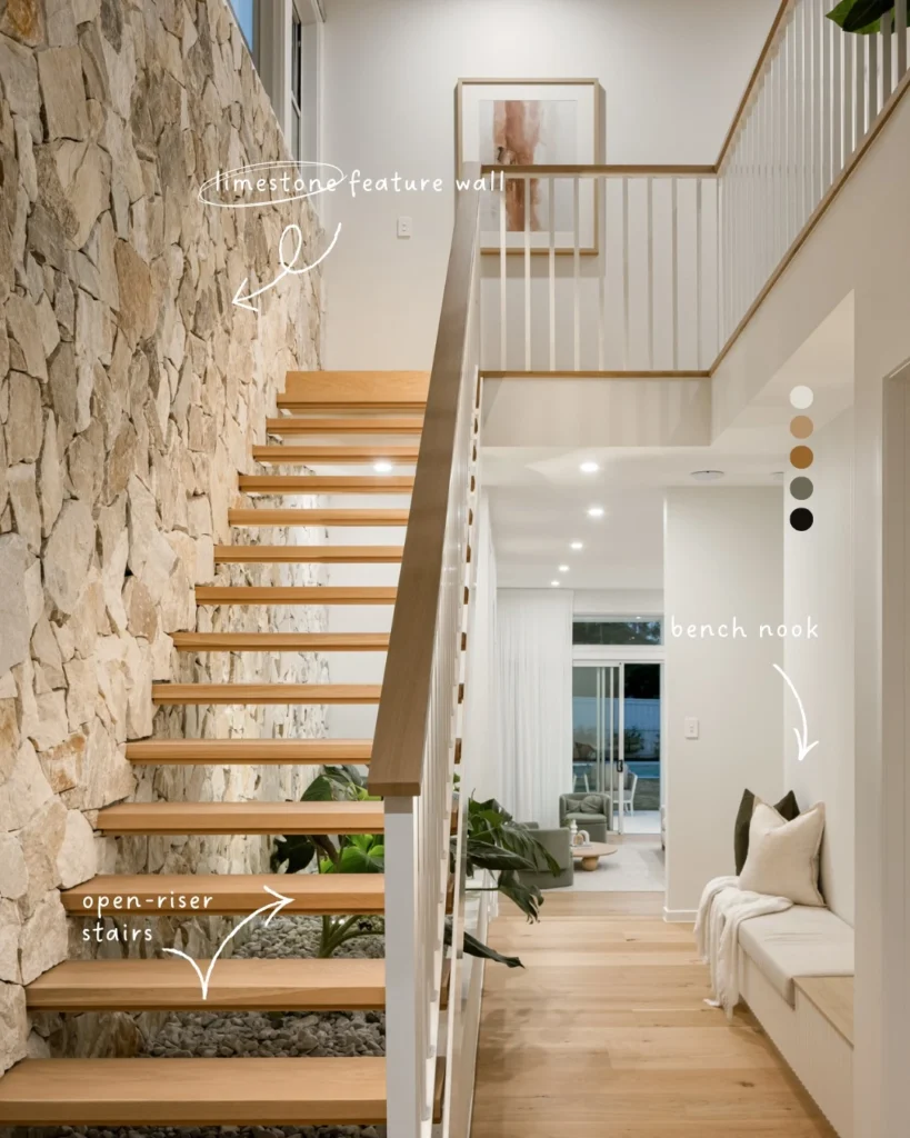 Open Riser Staircase in Living Room