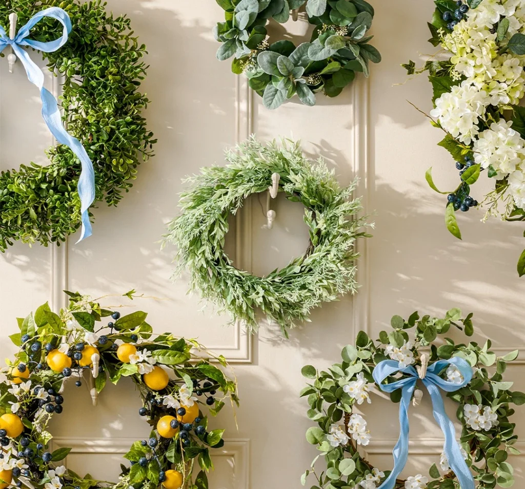 15 Spring wreath for front door ideas you'll love 9 Minimal Greenery Hoop Wreaths