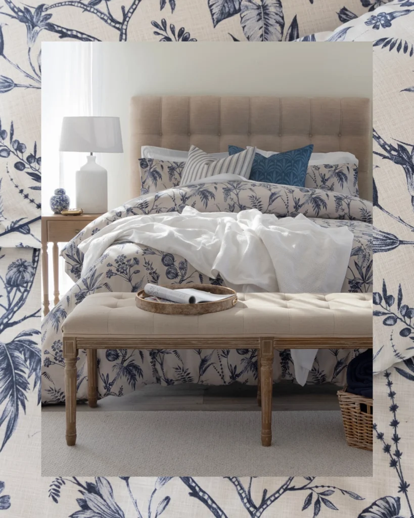 25 Floral Bedding Ideas for a Fresh Bedroom Look 39 Botanical Duvet with Linen Textures