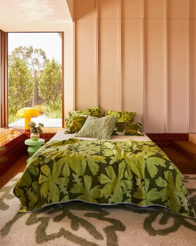 Green Quilted Bed Layers