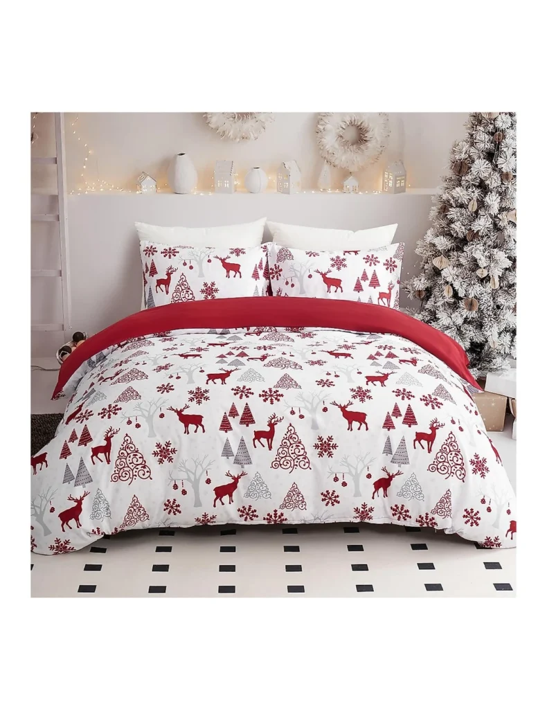 15 Christmas bedding ideas for a Cozy Holiday Home 33 White Winter Wonderland Bedding