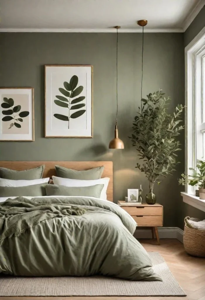 Green Minimalist Bedroom Vibe