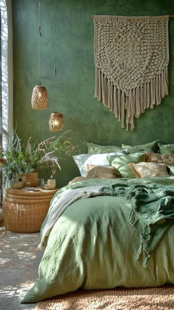 Olive Green Duvet Styling