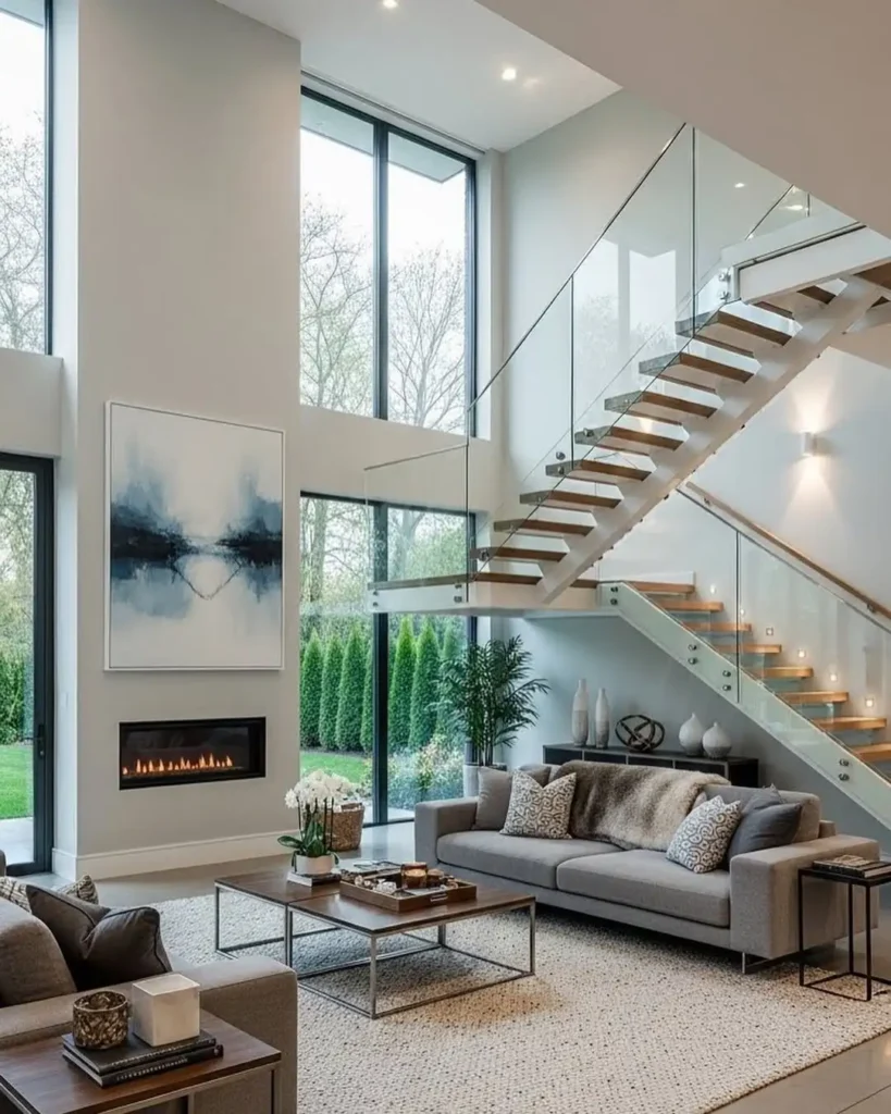 Stylish Living Room Staircase