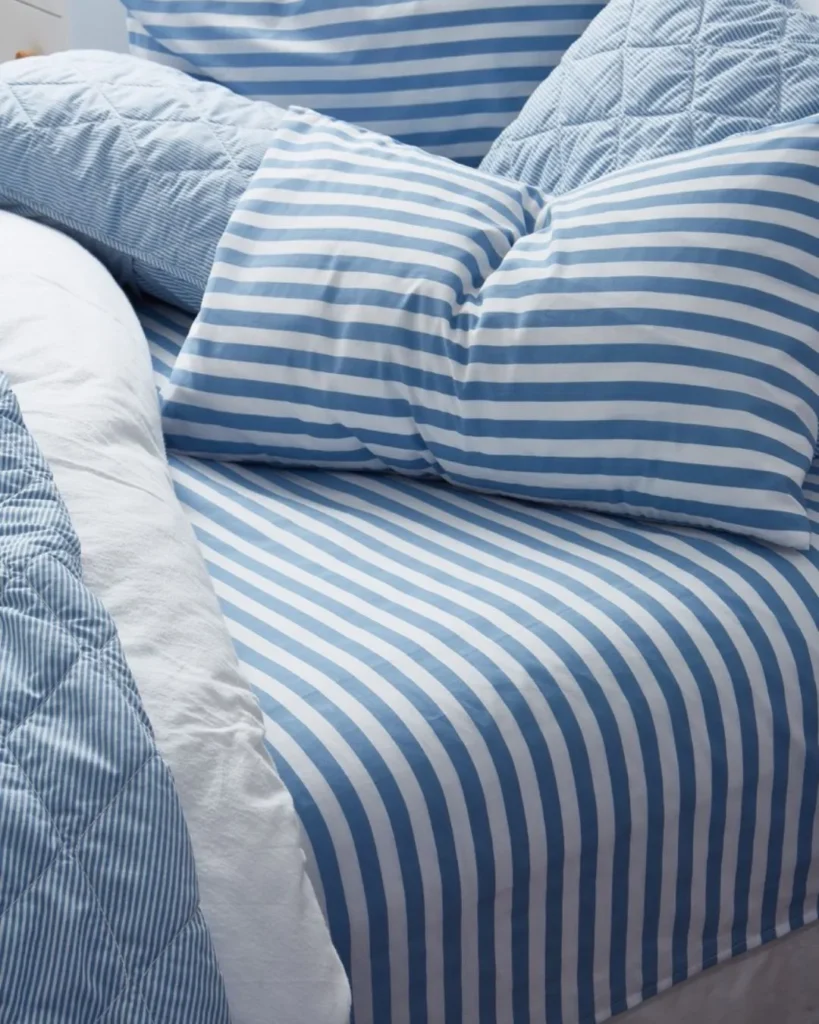 Blue Striped Bedding