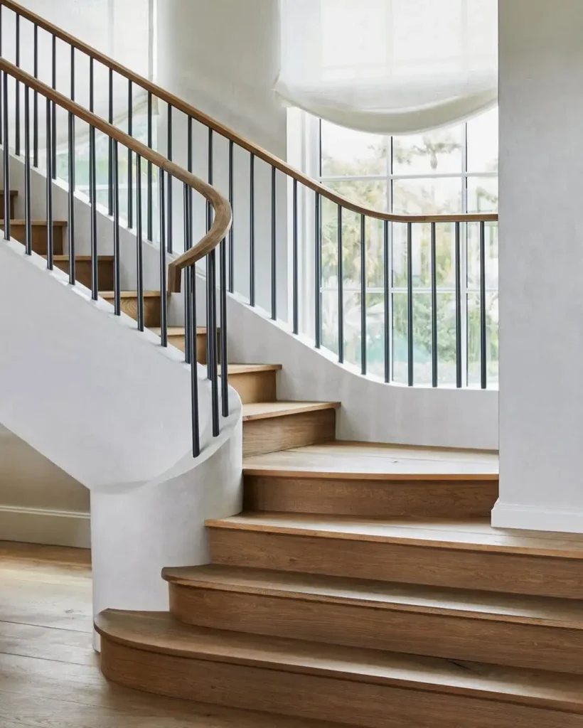 Curved Wooden Staircase