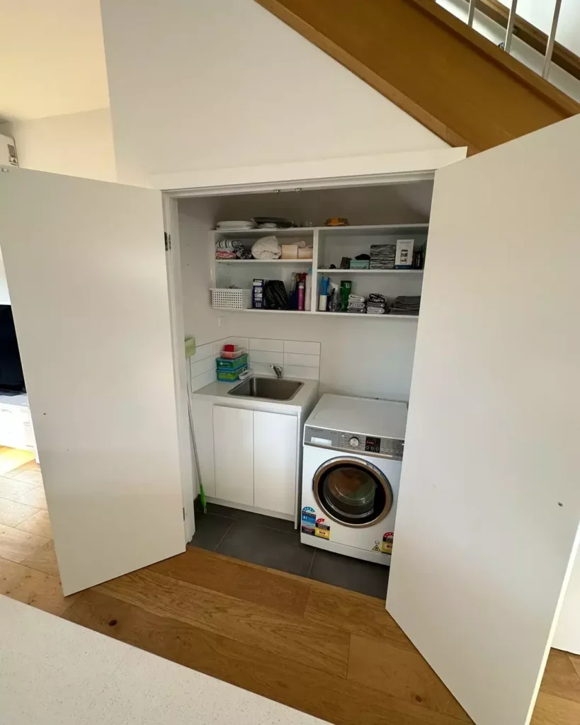 Under Stairs Laundry Nook