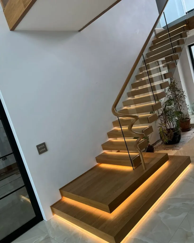 Floating Staircase with Lighting
