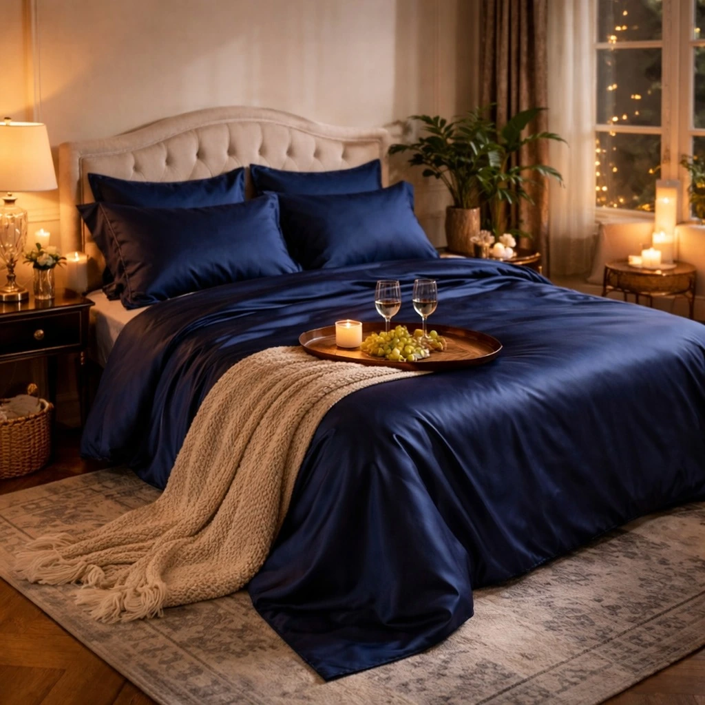 Deep Midnight Blue Bedding