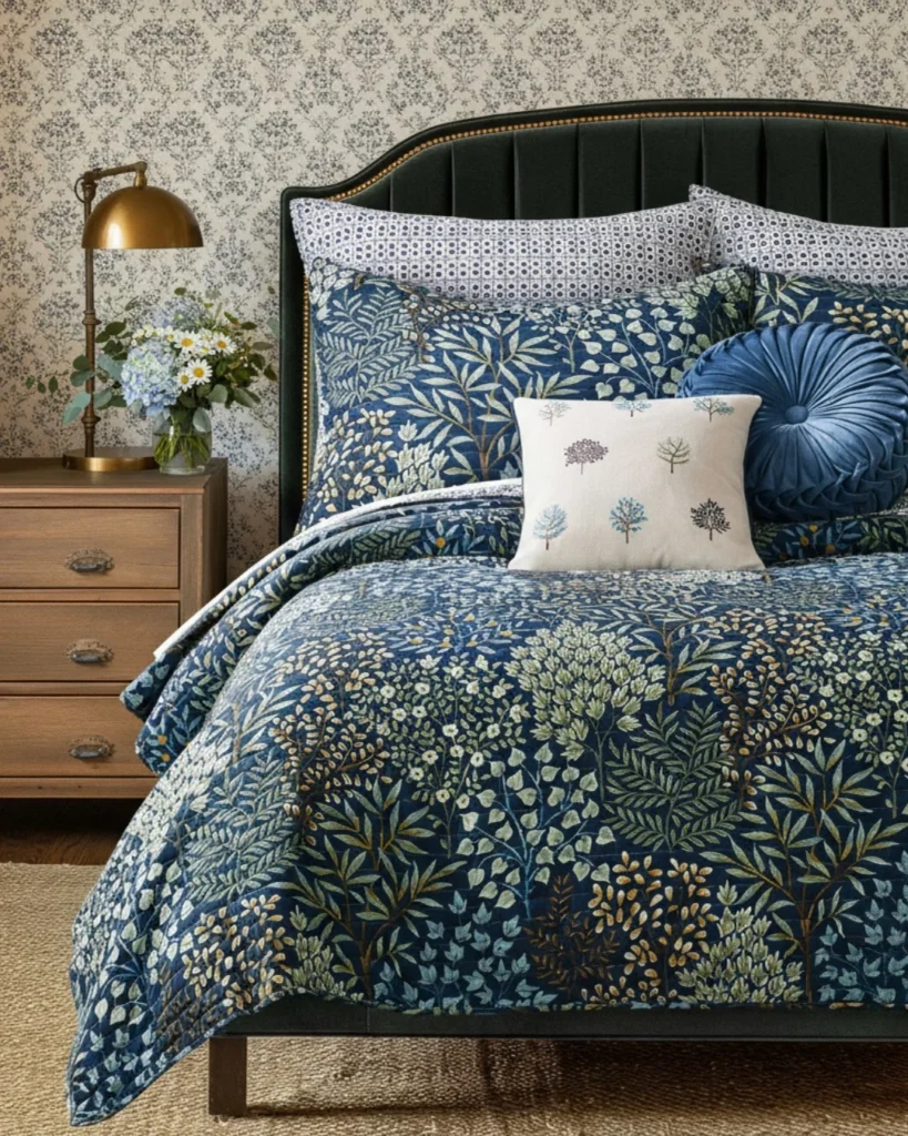 Blue Floral Bedding Patterns